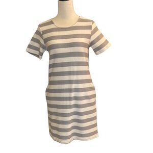 Gray and off white knit shift dress, size s, NWT